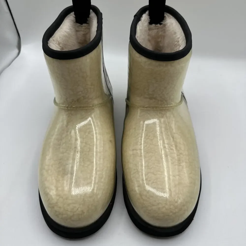 UGG Drizlita Clear Shepra Rain Boots Women's US 9 Natural Waterproof